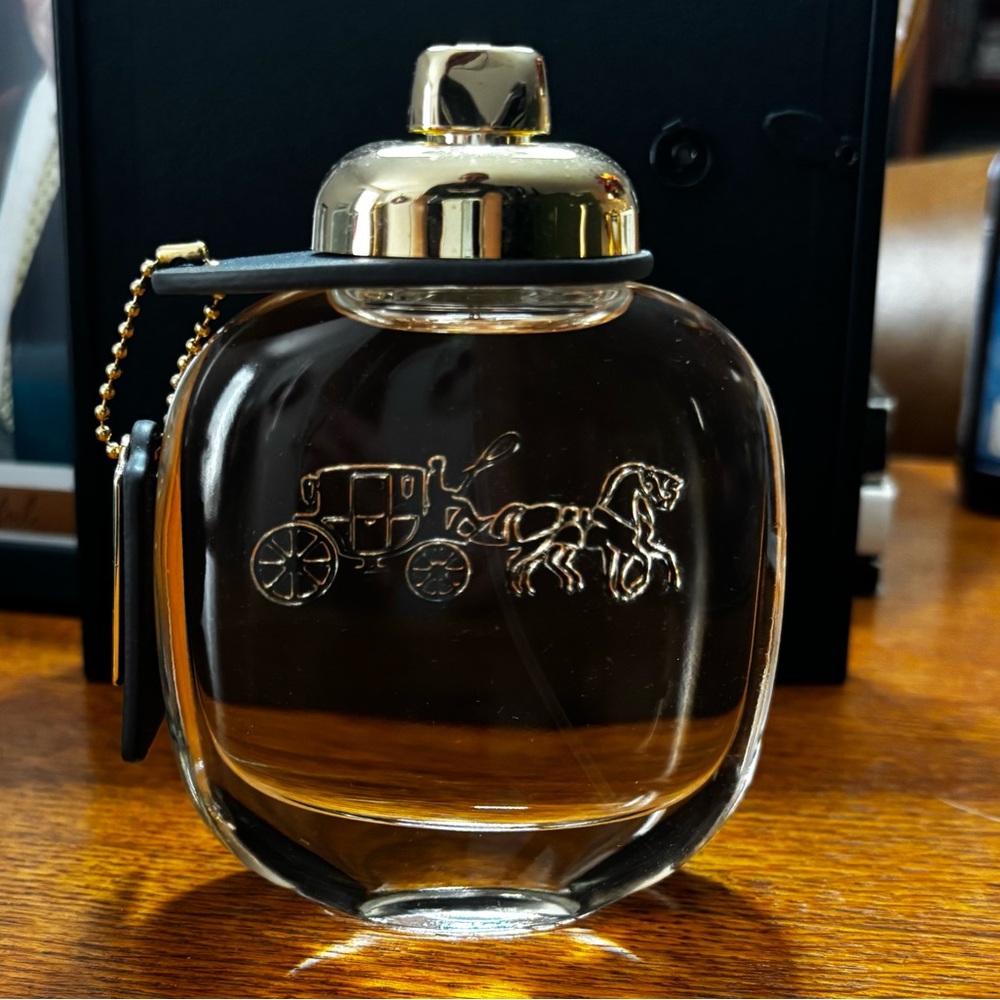 COACH Eau de Parfume Fragrance Bottle with Gold and Black Details 3 oz NWOT